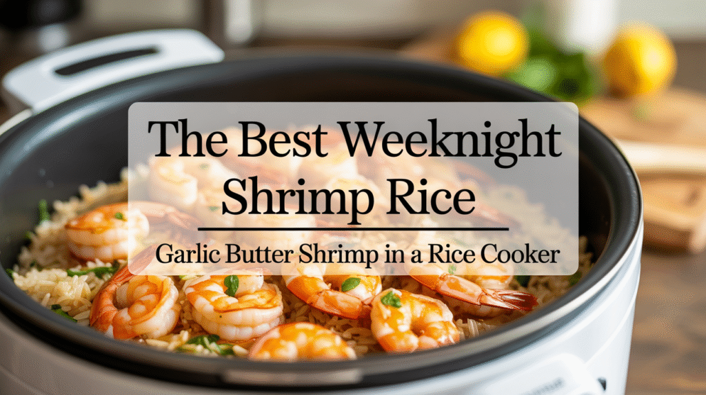 The Best Weeknight Shrimp Rice is Garlic Butter Shrimp in a Rice Cooker