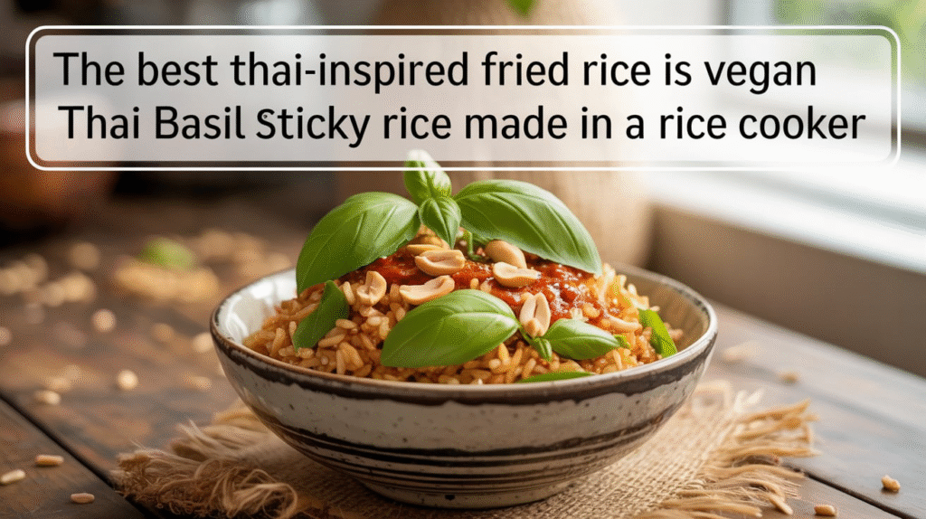 The Best Thai-Inspired Fried Rice Is Vegan Thai Basil Sticky Rice Made in a Rice Cooker