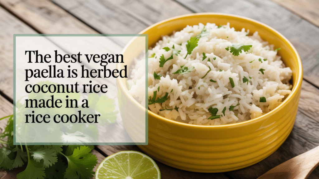 The Best Vegan Paella Is Herbed Coconut Rice Made in a Rice Cooker