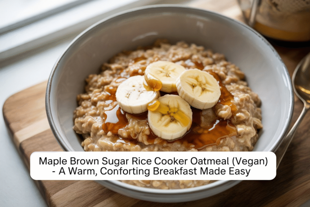 Maple Brown Sugar Rice Cooker Oatmeal (Vegan) - A Warm, Comforting Breakfast Made Easy