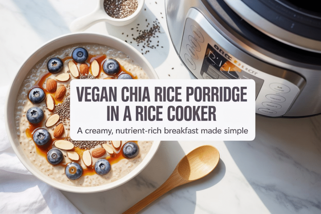 Vegan Chia Rice Porridge in a Rice Cooker - A Creamy, Nutrient-Rich Breakfast Made Simple