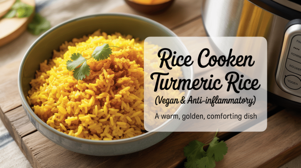 Rice Cooker Turmeric Rice (Vegan & Anti-Inflammatory) - A Warm, Golden, Comforting Dish