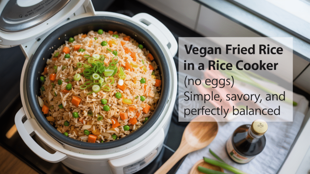 Vegan Fried Rice in a Rice Cooker (No Eggs) - Simple, Savory, and Perfectly Balanced