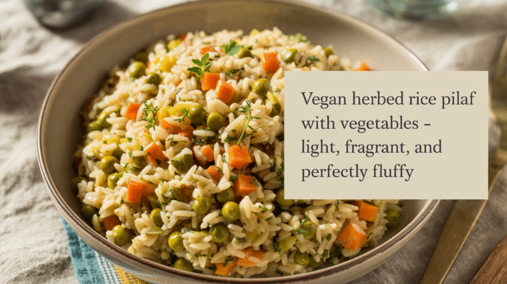 Vegan Herbed Rice Pilaf with Vegetables - Light, Fragrant, and Perfectly Fluffy