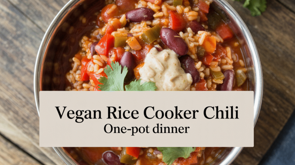 Vegan Rice Cooker Chili (One-Pot Dinner)