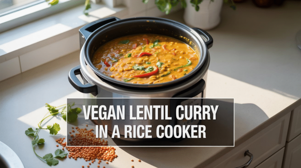 Vegan Lentil Curry in a Rice Cooker