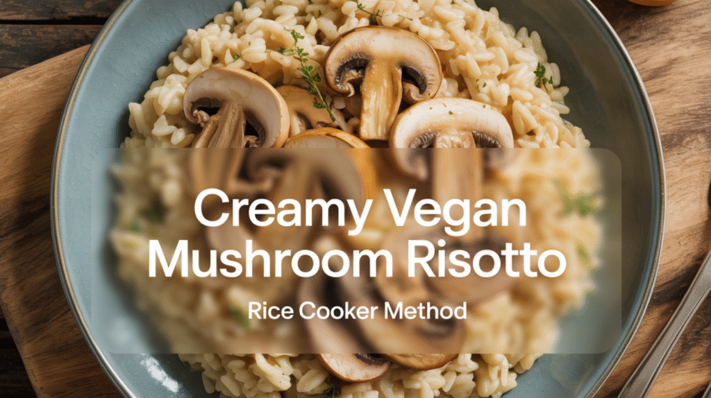 Creamy Vegan Mushroom Risotto (Rice Cooker Method)