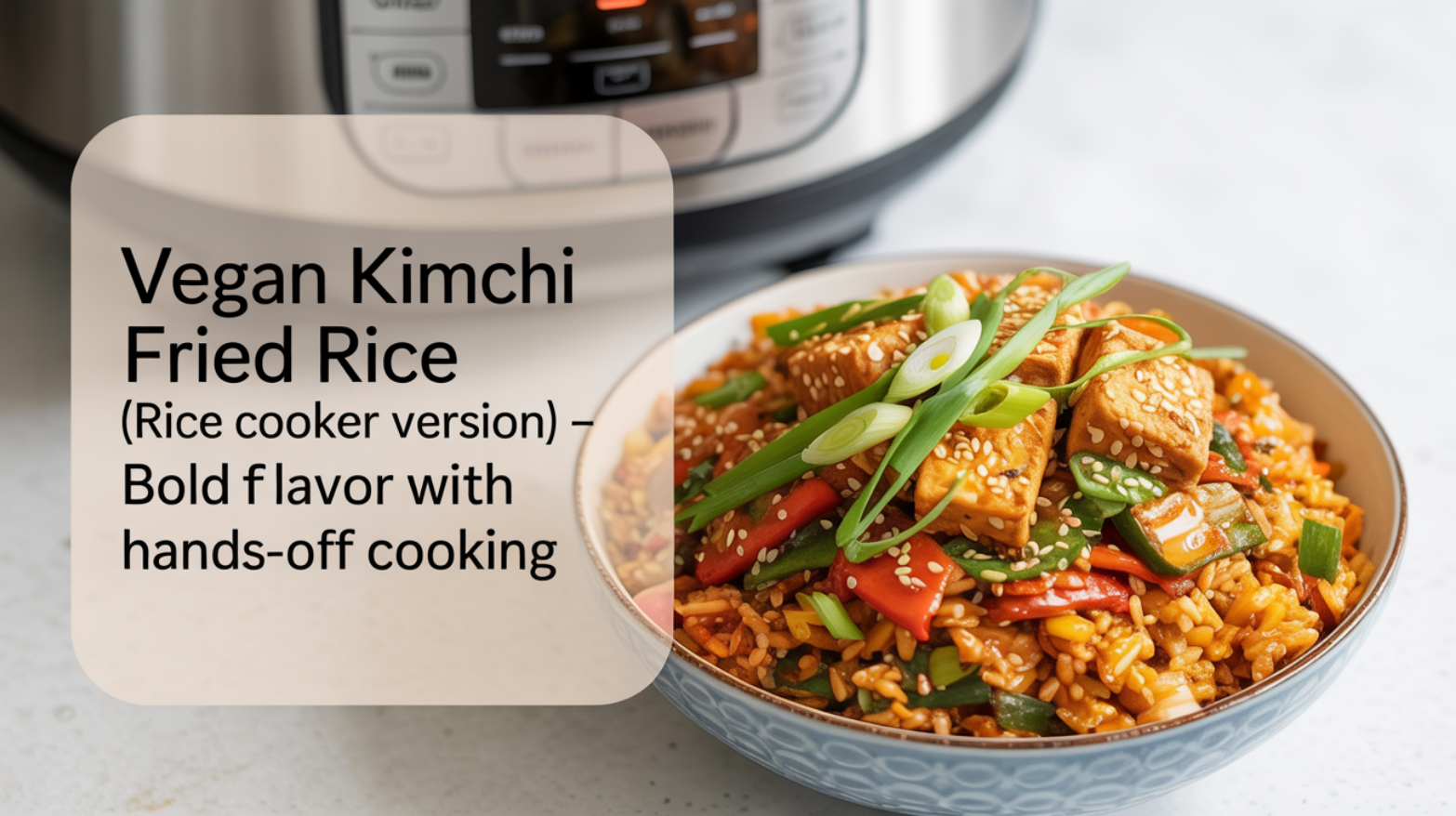 Vegan Kimchi Fried Rice (Rice Cooker Version) - Bold Flavor With Hands-Off Cooking